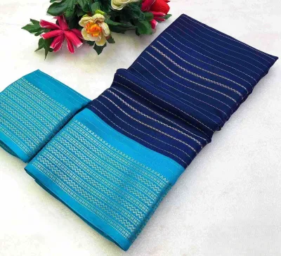 Moss Gold Zari Weaving Dual Shade Jacquard Border Saree